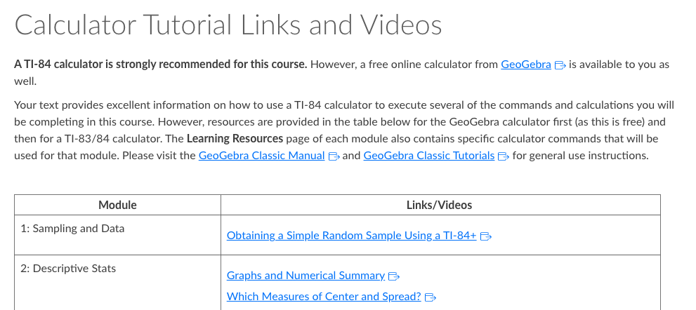 Screenshot of tutorial page