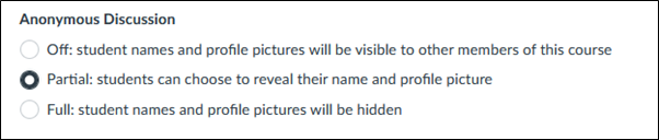 Canvas discussion settings