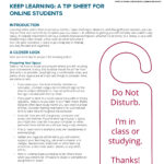 Keep Learning: A Tip Sheet for Students